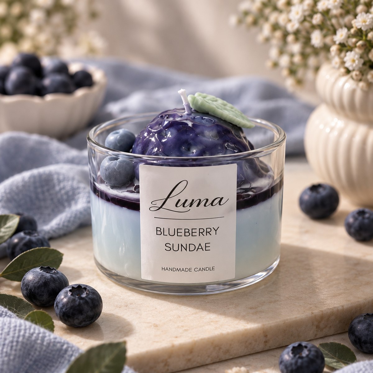 Blueberry sundae